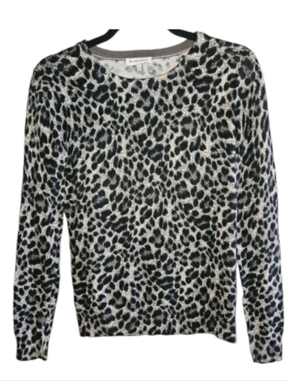 Animal Print Leopard Sweater Wool Cotton Blend Women's Size 8  [ Warehouse ]